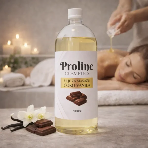 Професионално масло за масажа со мирис на чоколадо и ванила 1L